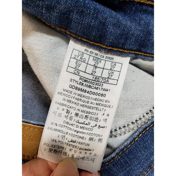 Guess Jeans Size 27 Womens Blue Stretch Pants Denim Ladies Mid Rise Ankle - Picture 4 of 13